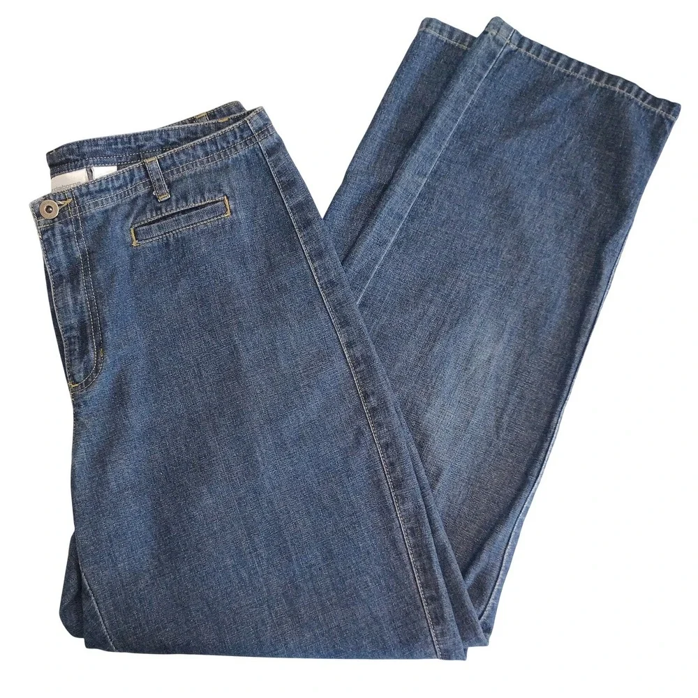 Liz Claiborne Vintage Jeans Womens 14 Blue Denim High Rise Straight Leg‎ Y2K
